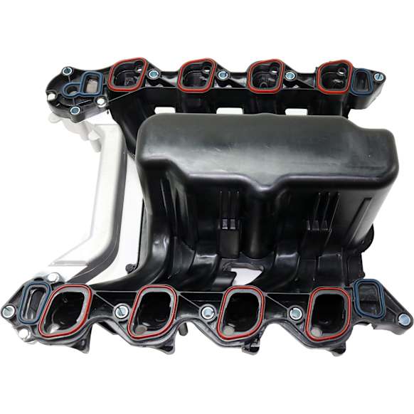 Intake Manifold, 8 Cyl., 5.4L Engine, Black, Plastic, Includes Thermostat and Seal, PCV Connector and O-Ring, Auxiliary Coolant Fitting, 8 Small and 14 Large Screws