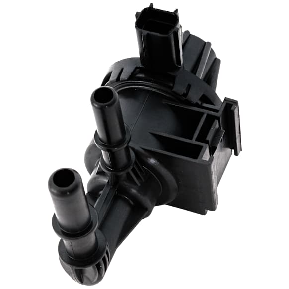 Vapor Canister Purge Valve, 2.69 in. Length, 0.31 in. Connector Hose ID and Vacuum Connector Diameter, 0.25 ID Inlet, 0.31 in. OD Port 1 and 2, Rectangle Connector, Plastic Housing Material	