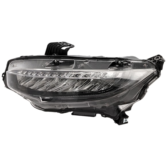 2016-2021 Honda Civic - Driver Side Headlight, with Bulb, LED, Clear Lens