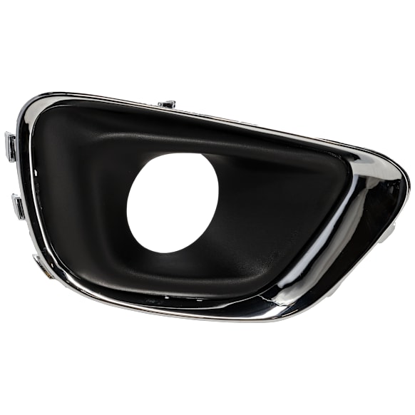 Front, Passenger Side Fog Light Trim, Black and Chrome