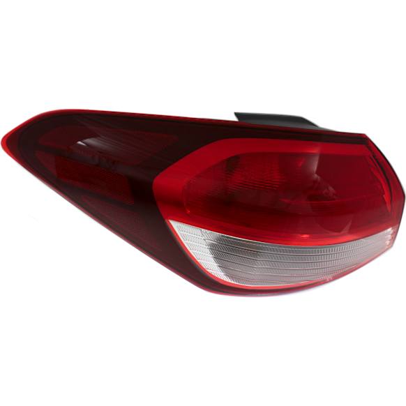 2017-2018 Kia Forte - Driver Side, Outer Tail Light, with Bulb, Halogen, Clear and Red Lens, 4 Cyl., 2.0L Engine