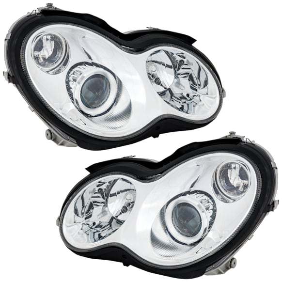 2006 Mercedes Benz C350 - Driver and Passenger Side Halogen Headlight, With bulb(s), OE Replacement, Sedan