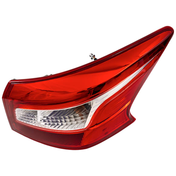 Passenger Side, Outer Tail Light, with Bulb, LED, Red Lens