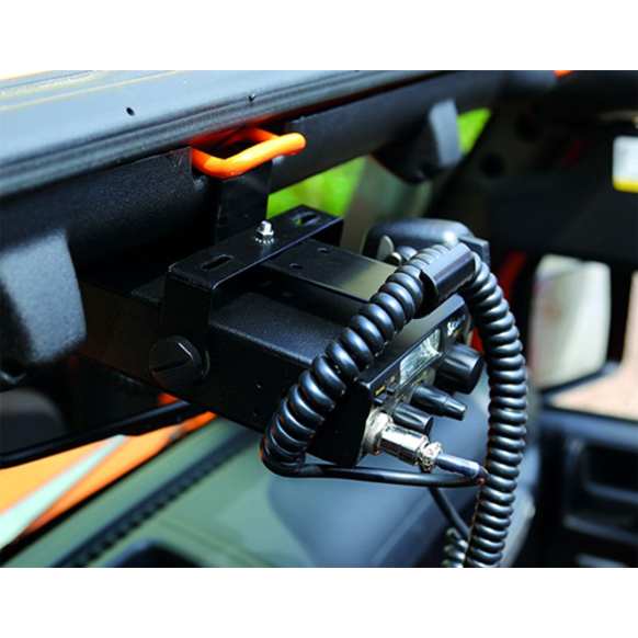 11503.95 2 Way Radio Mount - Black Powdercoated, Steel, Direct Fit