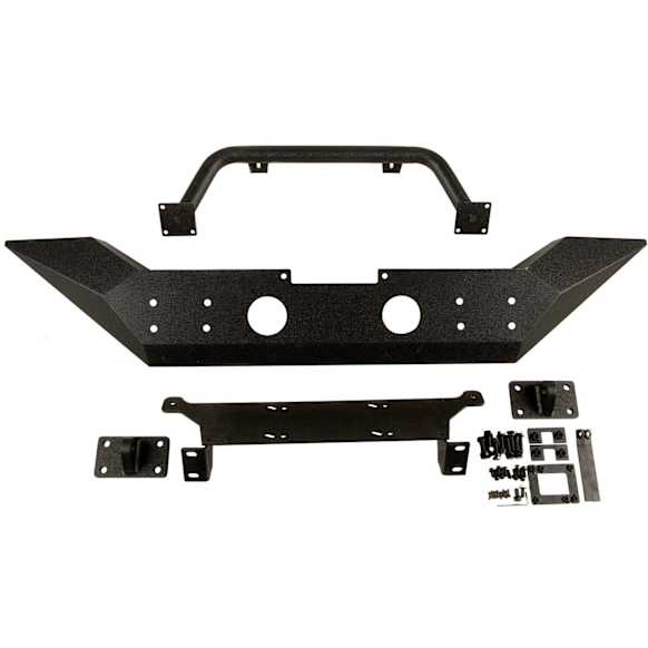 2014 Jeep Wrangler - Front Bumper, With High Clearance Ends & Overrider, Black