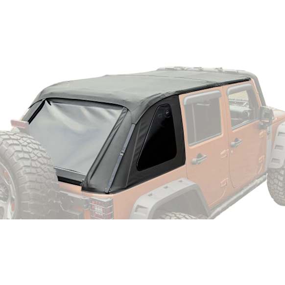 2014 Jeep Wrangler - Bowless Series Soft Top, Frameless Design, Black, Vinyl Coated Polyester and Cotton