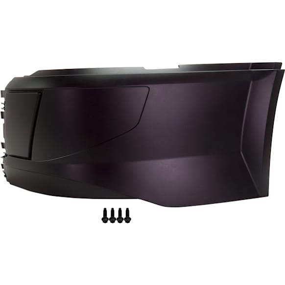 Front, Driver Side Bumper End, Painted Black, Base Model