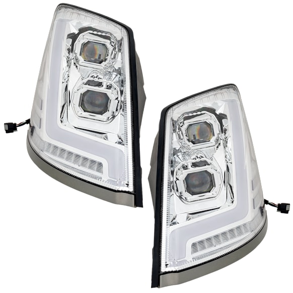 2012 Volvo VNL - Driver and Passenger Side LED Headlight, With bulb(s), OE Replacement