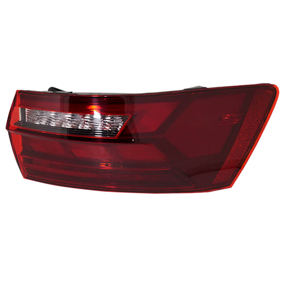 Passenger Side, Outer Tail Light, with Bulb, LED, Clear and Red Lens