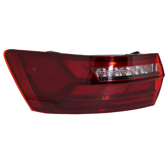 Driver Side, Outer Tail Light, with Bulb, LED, Clear and Red Lens