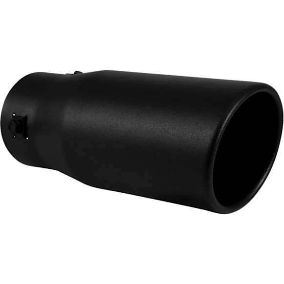 22360 Exhaust Tip - Powdercoated Black, Stainless Steel, Single, Universal, Sold individually