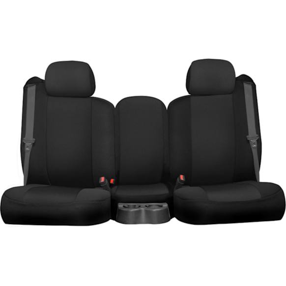 2014 Jeep Patriot - Front Row Seat Cover, With Fold-Flat Passenger Backrest, Without Optional Seat Airbags, Black Insert With Black Sides, Made of Neosupreme, Solid Design, Low Back Bucket