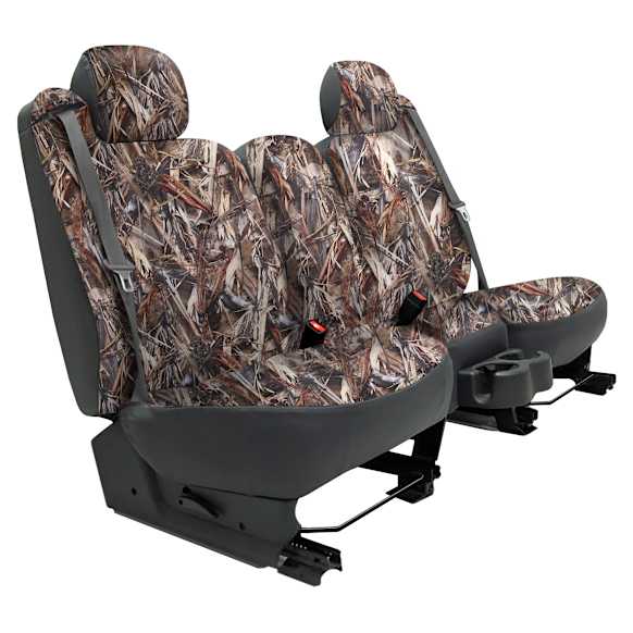 2017 Ford Explorer - Front Row Seat Cover, With Front Bucket Seat, Standard Low Back Bucket, Airbag & Headrest & Pocket Openings Std., Camouflage, Made of Neoprene, Superflauge/Solid Design