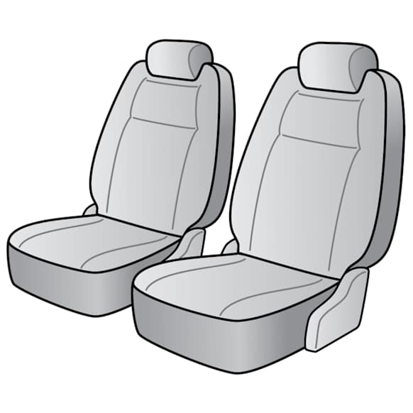 2016 Ram 1500 - Front Row Seat Cover, With Seat Airbags, Laramie And Sport Models Only, Recessed Headrests, Gray, Made of Tweed, Solid Design, Low Back Bucket