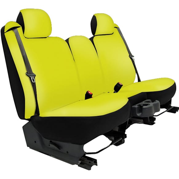 2013 GMC Sierra 1500 - Front Row Seat Cover, With Center Console; With Center Cushion Storage; Without Seat Airbag, Yellow, Made of Neosupreme, Solid Design, 40/20/40 Split Backrest And Cushion