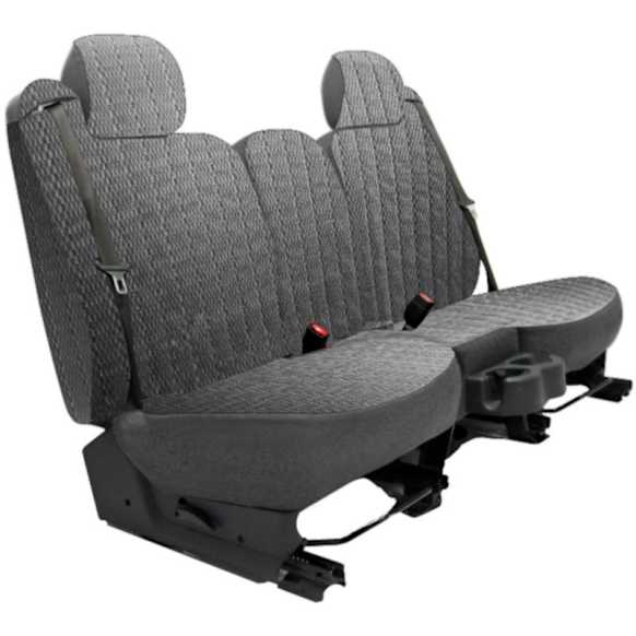 2012 Jeep Wrangler - Second Row Seat Cover, 2-Door, Headrest Openings Standard, Silver, Made of Velour, Solid Design, Solid Backrest And Cushion Bench