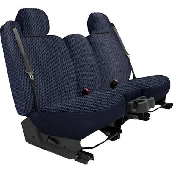 2011 Jeep Liberty - Second Row Seat Cover, Headrest And Center Shoulder Belt Openings Standard, Dark Blue, Made of Tweed, Solid Design, 60/40 Split Backrest And Cushion