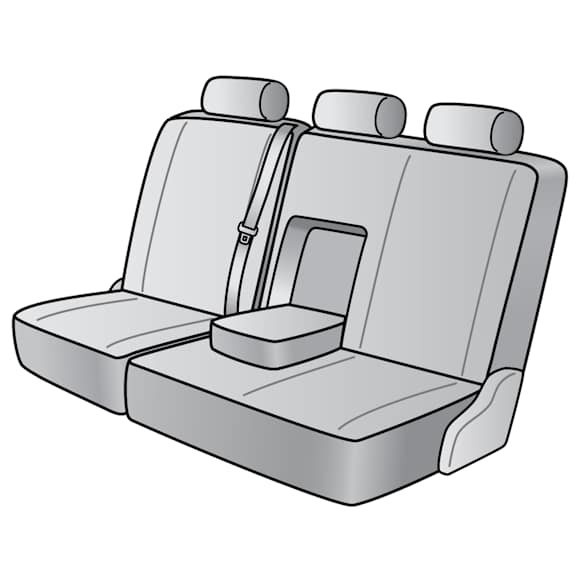 2013 Toyota Tundra - Second Row Seat Cover, Extended Cab Pickup, Headrest Openings Standard, Blue Insert With Black Sides, Made of Neosupreme, Solid Design, 60/40 Split Backrest And Cushion