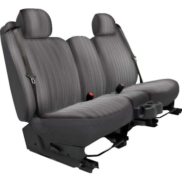 2016 Ford Explorer - Second Row Seat Cover, Has Center Armrest, Headrest Openings Std., Belt On Dr. Side, Charcoal, Made of Velour, Solid Design, 60/40 Split Backrest And Cushion