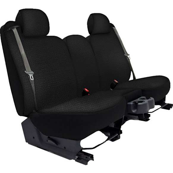 2012 Jeep Grand Cherokee - Second Row Seat Cover, 3 Headrest Openings Std., Opening For Seat Beltis On Driver Side, Black, Made of Spacer Mesh, Solid Design, 60/40 Split Backrest And Cushion