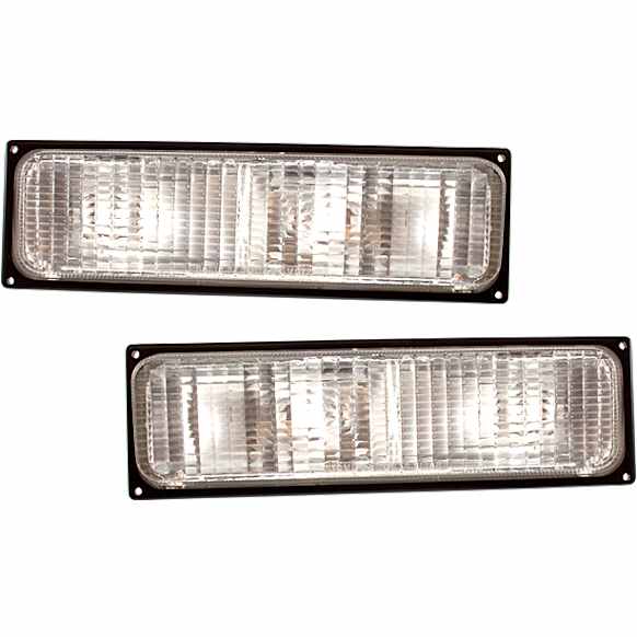 Front, Driver and Passenger Side Turn Signal Lights, without Bulb, For Models with Dual Sealed Beam Headlights
