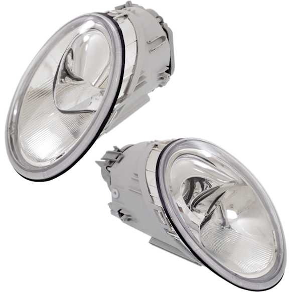 2000 Volkswagen Beetle - Driver and Passenger Side Halogen Headlight, With bulb(s), OE Replacement