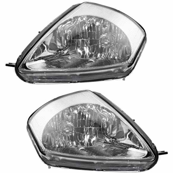 2002 Mitsubishi Eclipse - Driver and Passenger Side Halogen Headlight, With bulb(s), Production Date From February 2002, OE Replacement