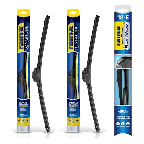 SET-830326-C Front, Driver and Passenger Side and Rear Longitude and Rearview Series Wiper Blades, Driver Side - 26 in.; Passenger Side - 19 in.; Rear - 12 in.