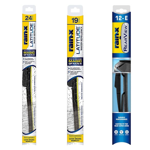 SET-850027-C Front, Driver and Passenger Side and Rear Latitude Water Repellency 2-n-1 Series and Rearview Series Wiper Blades, Driver Side - 24 in.; Passenger Side - 19 in.; Rear - 12 in.