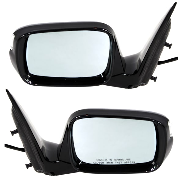Driver and Passenger Side Mirror, Power Adjust, Heated, Manual Folding, Paintable, In-housing Signal Light, With Memory, No Puddle Light, No Auto-Dimming, No Blind Spot Feature