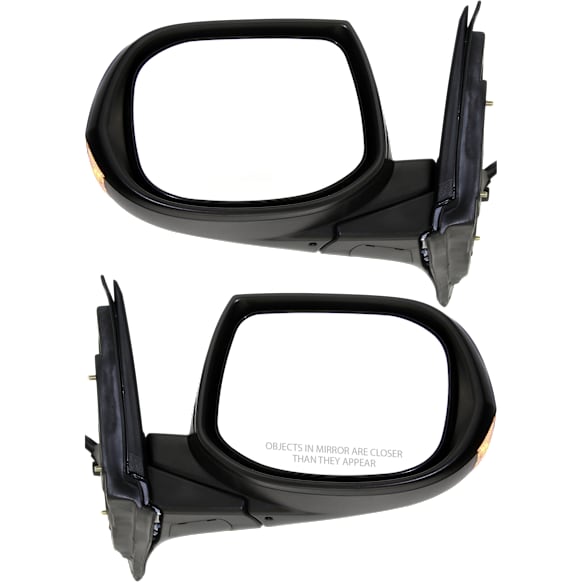 Driver and Passenger Side Mirror, Power Adjust, Heated, Manual Folding, Paintable, In-housing Signal Light, Driver Side - With Memory; Passenger Side - No Memory, No Puddle Light, No Auto-Dimming