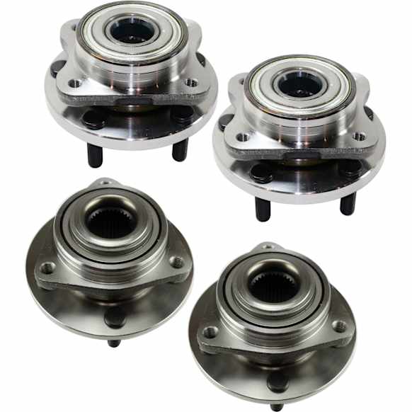 Front and Rear, Driver and Passenger Side Wheel Hub, 5 Lugs, With Bearing,, 3.5L, 6Cyl