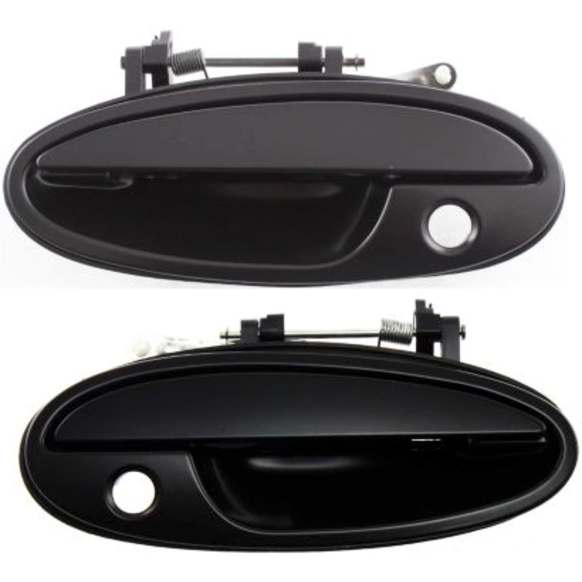Front, Driver and Passenger Side Smooth Black Exterior Door Handle, With Key Hole
