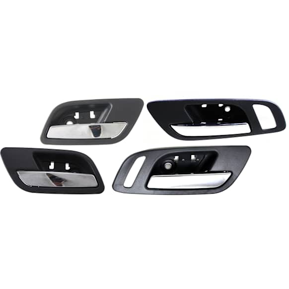 2012 GMC Sierra 1500 SL - Front and Rear, Driver and Passenger Side Chrome Lever with Black Bezel Interior Door Handle, Without Door Lock Hole, Crew Cab Pickup