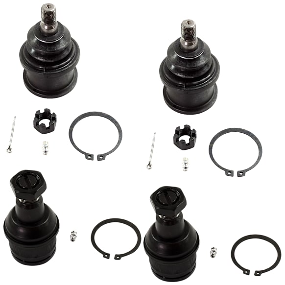 Front, Driver and Passenger Side, Upper and Lower Ball Joints, 4WD
