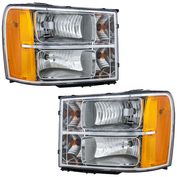 2012 GMC Sierra 1500 - Driver and Passenger Side Halogen Headlight, With bulb(s), OE Replacement, CAPA Certified