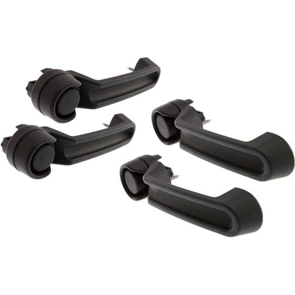 Front and Rear, Driver and Passenger Side Textured Black Exterior Door Handle, Without Key Hole