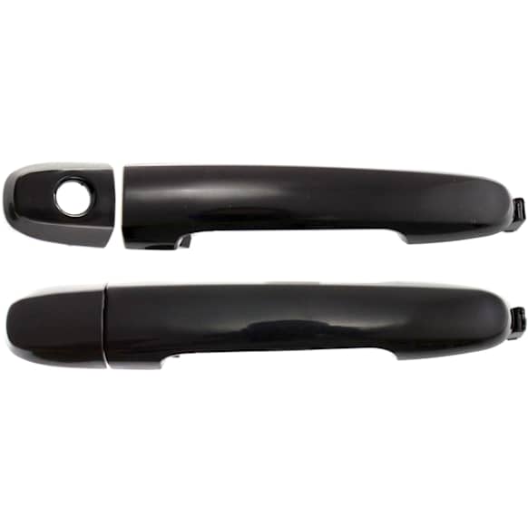 2002-2006 Toyota Camry - Front, Driver and Passenger Side Exterior Door Handles, Smooth Black, Driver Side - With Key Hole; Passenger Side - Without Key Hole