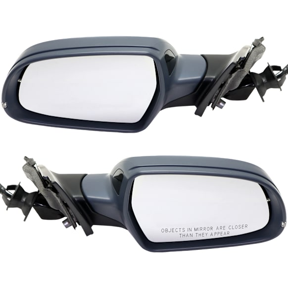 Driver and Passenger Side Mirrors, Power, Power Folding, Heated, Paintable, In-housing Signal Light, With memory, No Puddle Light, No Auto-Dimming, With Blind Spot Light in Housing