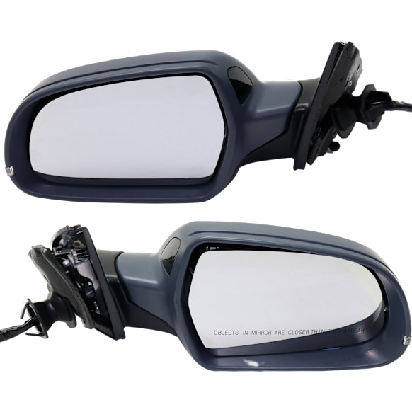 Driver and Passenger Side Mirrors, Power, Power Folding, Heated, Paintable, In-housing Signal Light, No Memory, No Puddle Light, No Auto-Dimming, With Blind Spot Light in Housing