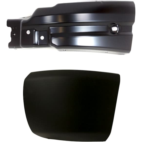 Front, Driver Side Bumper Ends, Painted Black Steel Bumper Extension
