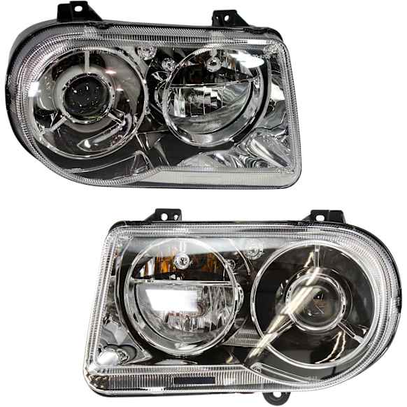 2005 Chrysler 300 C - Driver and Passenger Side Halogen Headlight, With bulb(s), For Models Without Protection and Luxury Group Package, OE Replacement