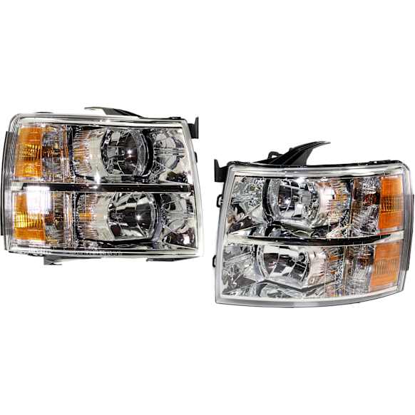 2013 Chevrolet Silverado 1500 - Driver and Passenger Side Halogen Headlight, With bulb(s), OE Replacement, CAPA Certified