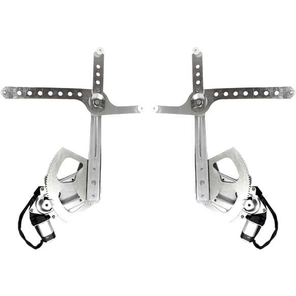Front, Driver and Passenger Side Power Window Regulator, With Motor