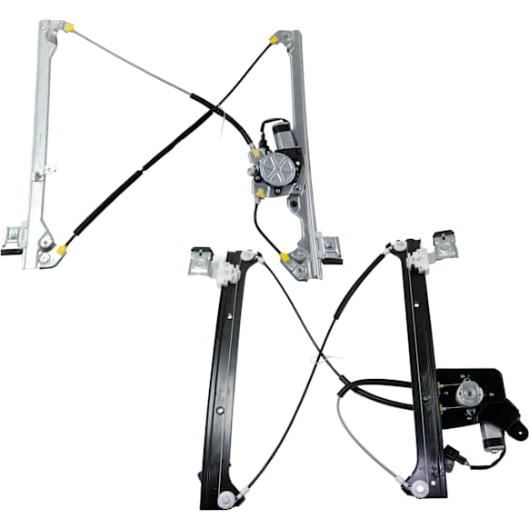 Front and Rear, Passenger Side Power Window Regulator, With Motor