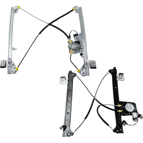 Front and Rear, Driver Side Power Window Regulator, With Motor