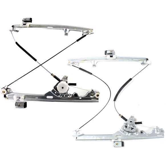 Front, Driver and Passenger Side Manual Window Regulator, Hand-Crank Type