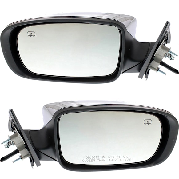 2011-2019 Chrysler 300 - Driver and Passenger Side Mirrors, Power, Manual Folding, Heated, Chrome, No Signal Light, No Memory, No Puddle Light, No Auto-Dimming, No Blind Spot Feature