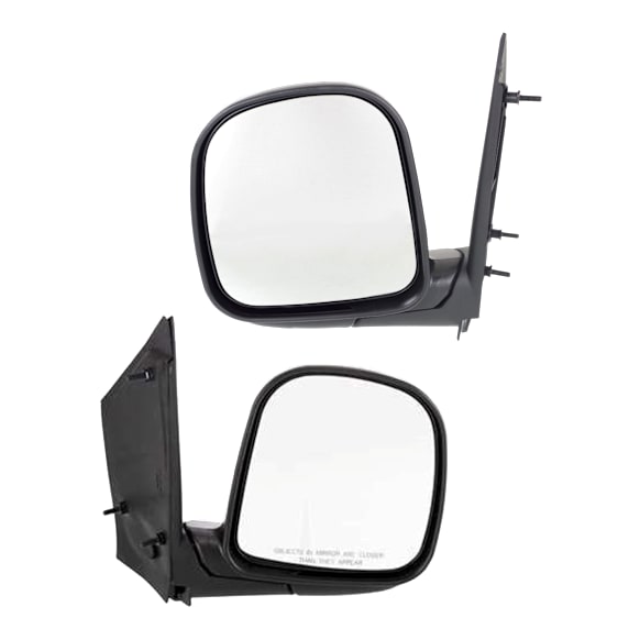 1999 Chevrolet Express 1500 - Driver and Passenger Side Mirror, Manual Adjust, Non-Heated, Textured Black, Manual Folding, No Signal Light, No Blind Spot Feature, No Memory, No Puddle Light, No Auto-Dimming