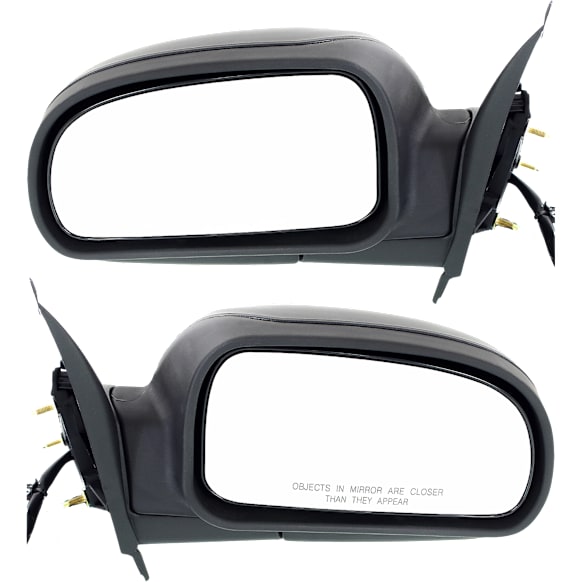 2004 Buick Rainier - Driver and Passenger Side Mirror, 1st Design, Power Adjust, Heated, Textured Black, Manual Folding, No Signal Light, No Blind Spot Feature, No Memory, No Puddle Light, No Auto-Dimming